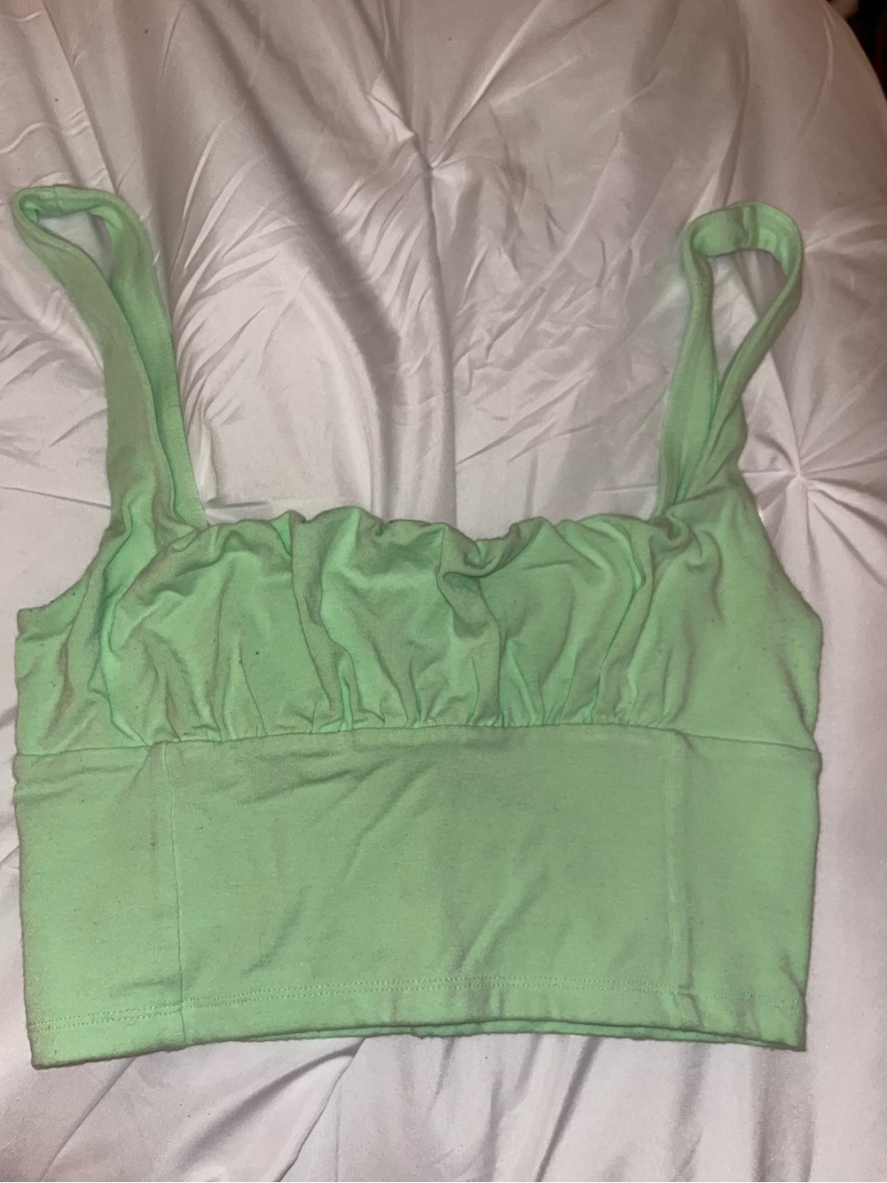 Wilfred/Aritzia Women’s Ruched “Orbit tank” Crop Tank Top - Mint Green